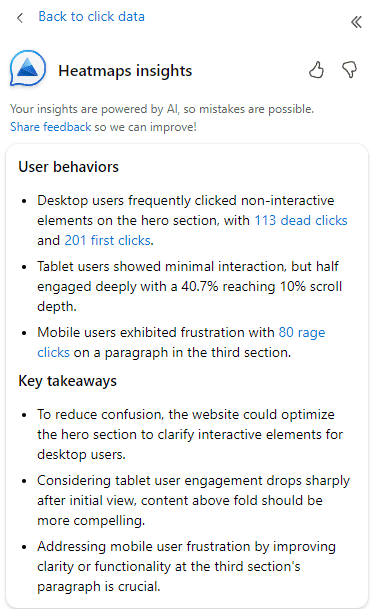 Microsoft Clarity Copilot Insights