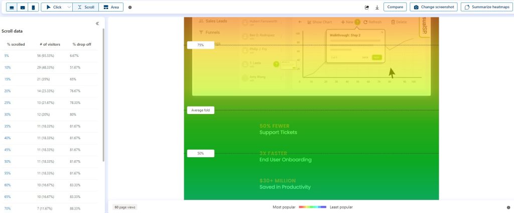 Scroll Data in Microsoft Clarity