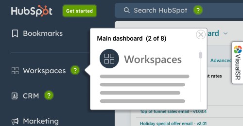 VisualSP for HubSpot Walkthroughs